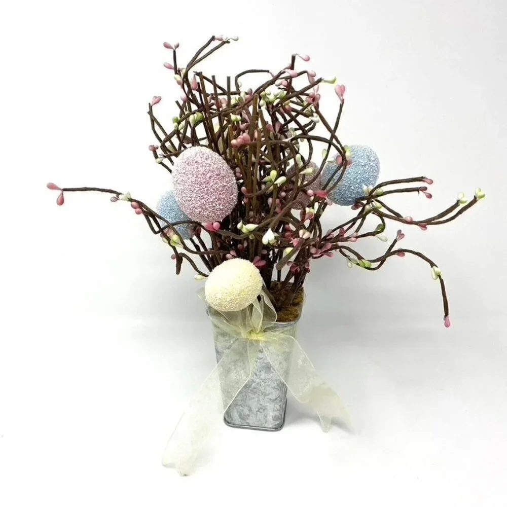 Target Easter Frosted Egg Bouquet Farmhouse Tin Vase Decor
